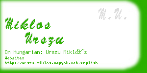 miklos urszu business card